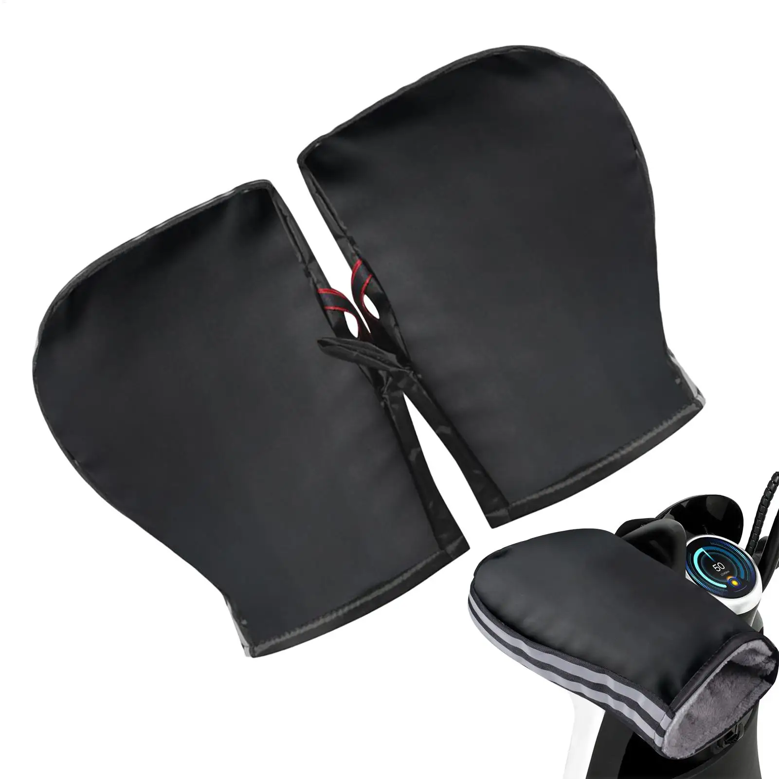 

Зимние велосипедные перчатки Водонепроницаемые перчатки на руль Мотоциклетные перчатки на руль Теплые ветрозащитные муфты со светоотражающими полосками перчатки