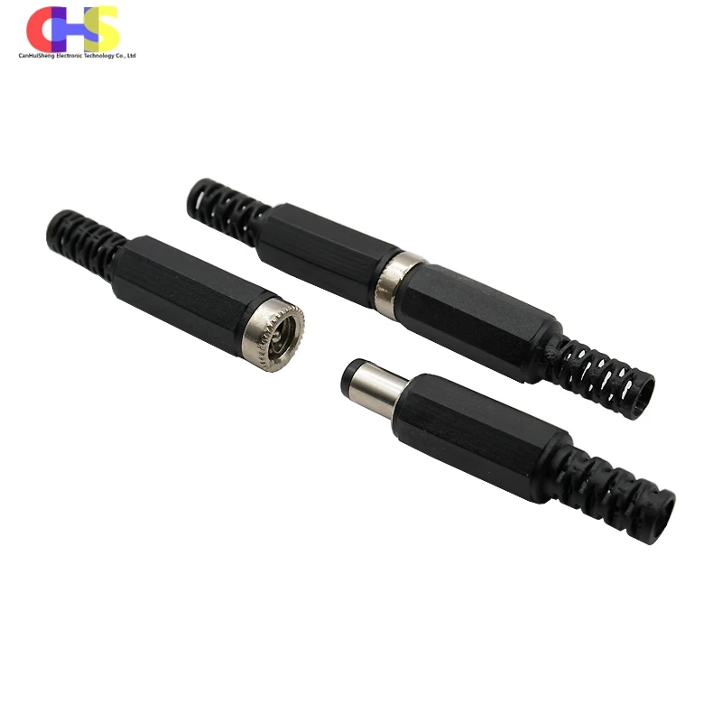 ​​10pcs DC005 DC Power Connector 5.5x2.1mm/2.5mm Male Female Welding Socket Adapter (Plug & Jack Pair)​​ view 3