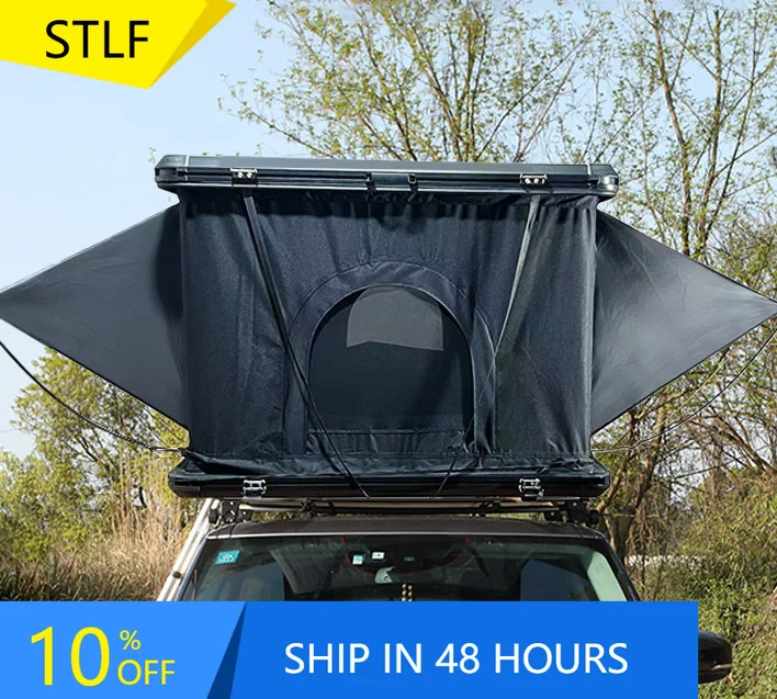 

Deren High QualityFactory Hard Shell Rooftop Tent Aluminium Camping Triangle Tent 1-3 Person Roof Top Tent For Car