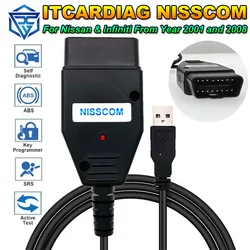 2023 ITCARDIAG NISSCOM for Nissan & Infiniti Self Diagnostic Tool for Key Immobiliser Speed Test Log Analyser Wideband O2 sensor