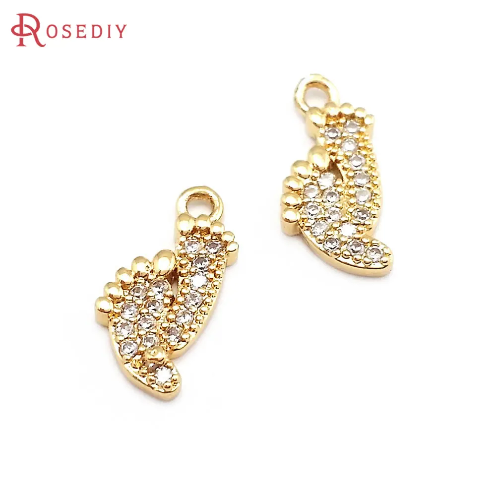 10PCS 18K Gold Color Little Feet Charms Pendants High Quality Necklace Earrings Diy Jewelry Accessories Rosediy official-website