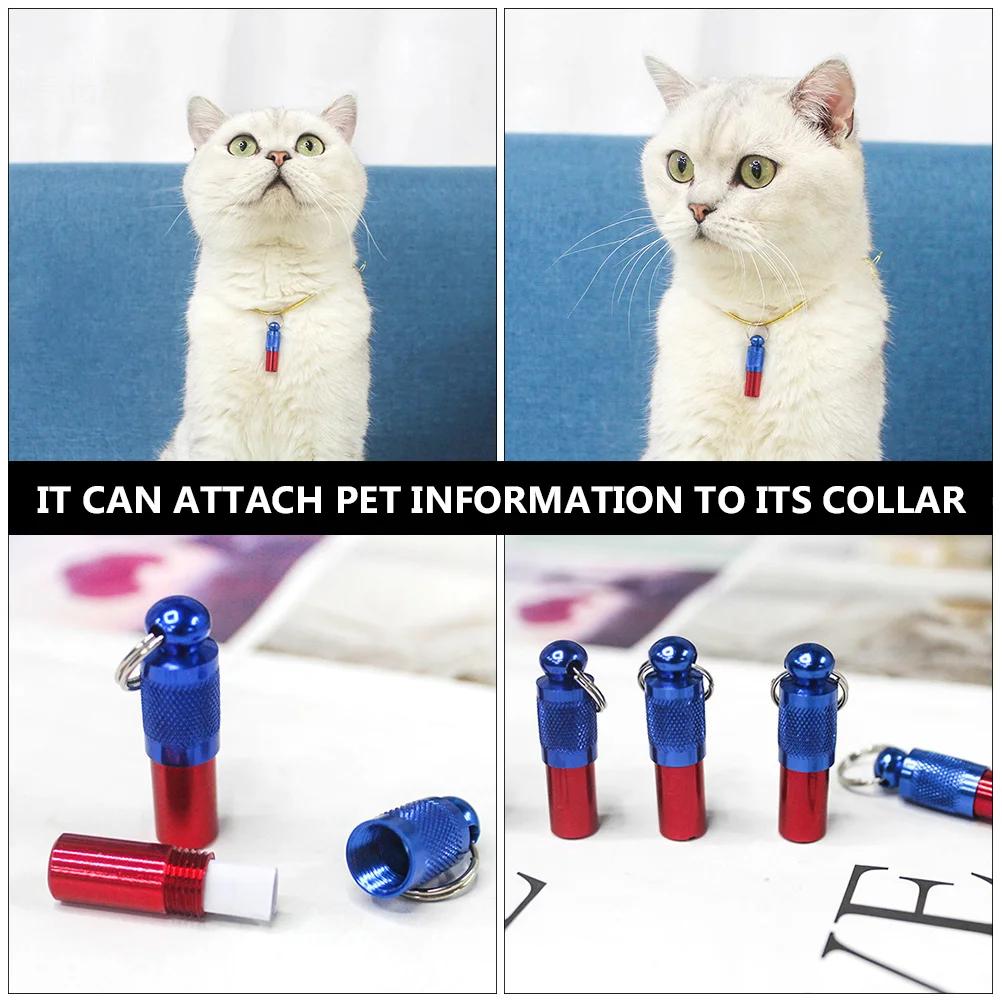 

3pcs Pet Dog Tag Wear Resistant Waterproof Anti Rust Brass Identity Pendant Puppy Cat ID Tag Necklace Pet Supplies