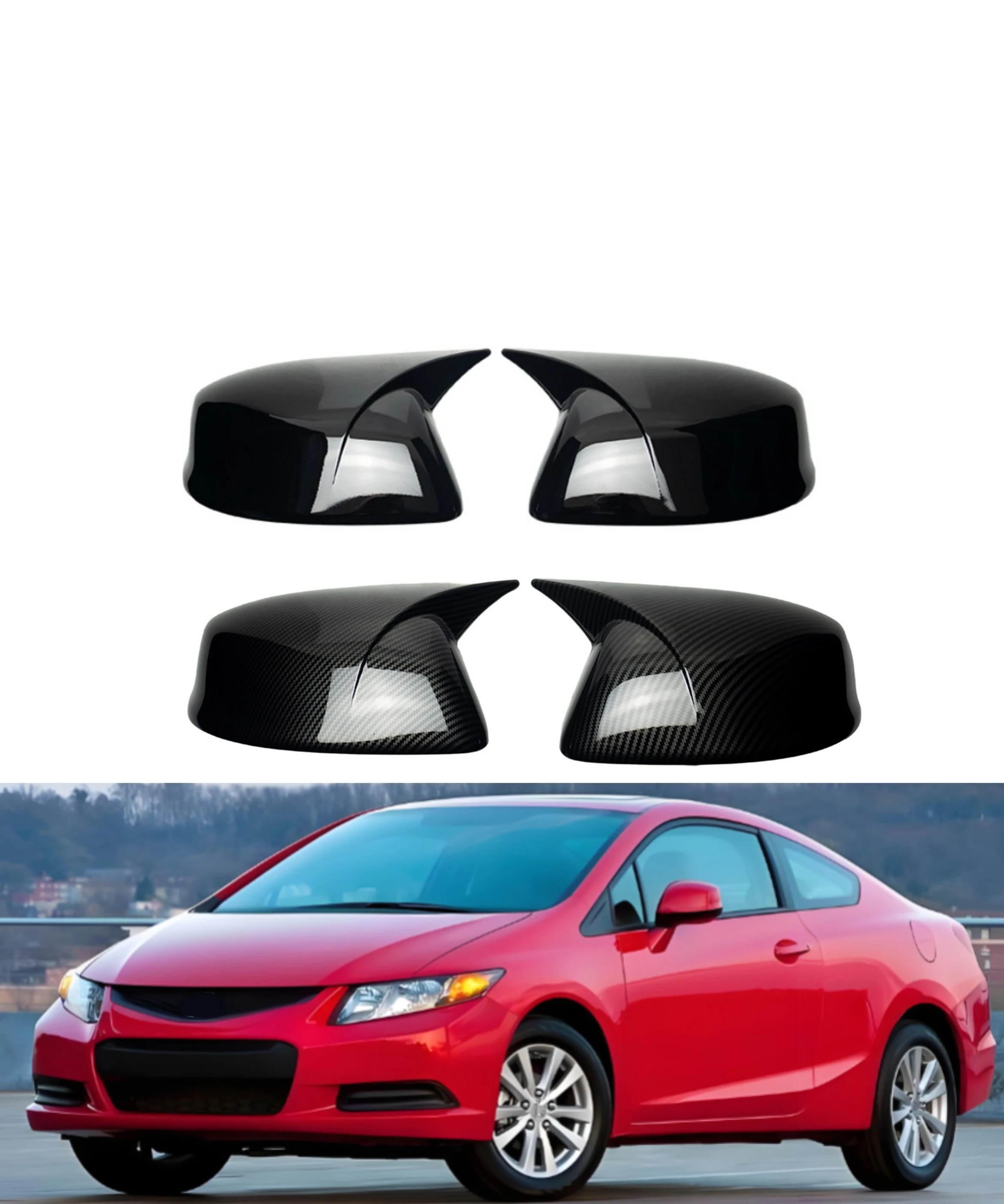 Car  Rearview Side Mirror Cover Fit For Honda Civic Sedan 9th FB 2012 2013 2014 2015 Wing Cap Rear View Case Trim