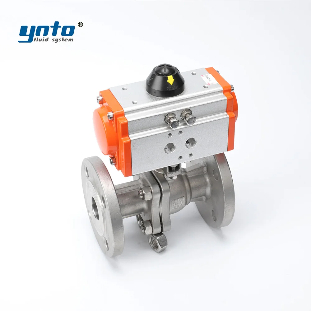 CE/ROHS Certified 304 SS Flange Ball Valve Double-Acting Pneumatic High Pressure Zero Leakage for Steam Chemical Applications Fa