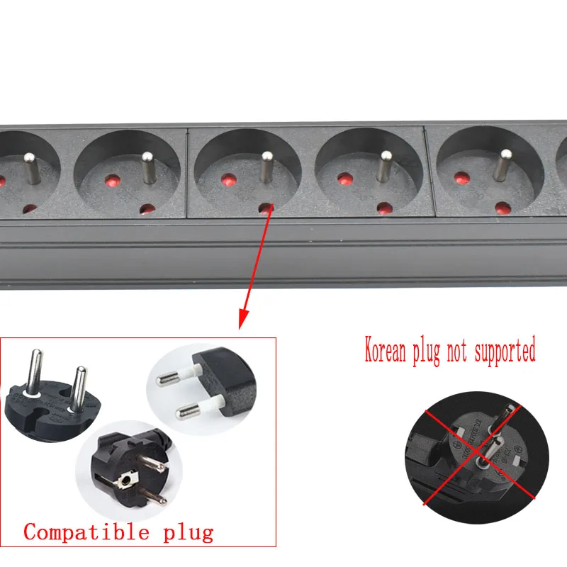 PDU Power Strips Schuko Powerlink box Power amplifier audio 3P Aviation plug 2/4/6/8/10 AC output France SOCKET With switch