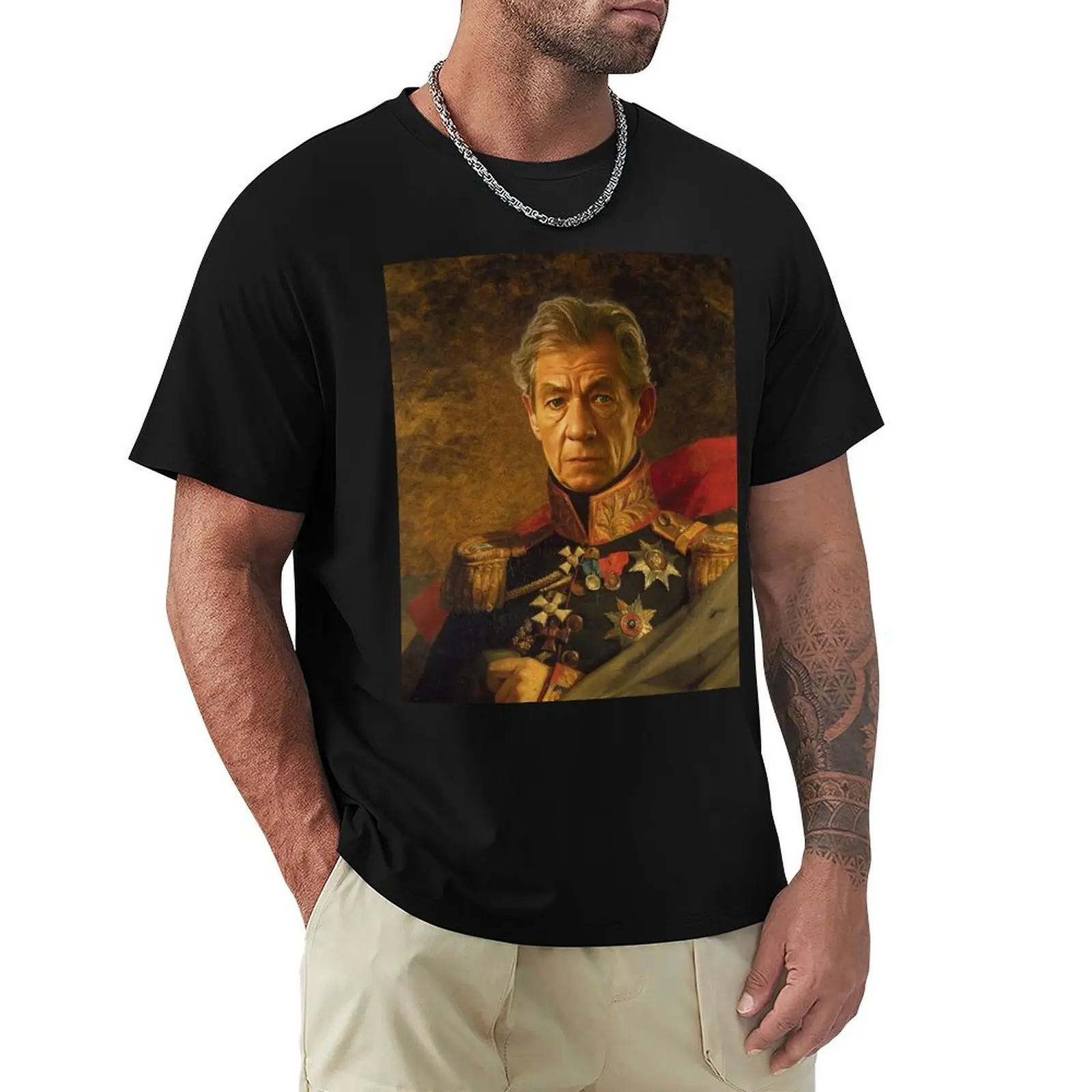 Sir Ian McKellen - replaceface T-Shirt Simple Casual Short Sleeve Tee
