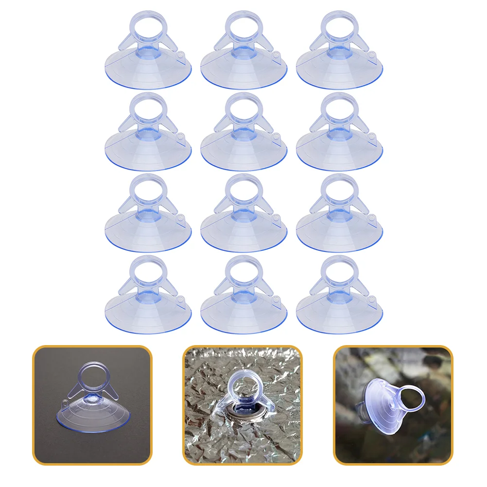 

40 Pcs Sun Visor for Car Adhesive Suction Holder Cup Window Visors Cups Glass Transparent Pvc