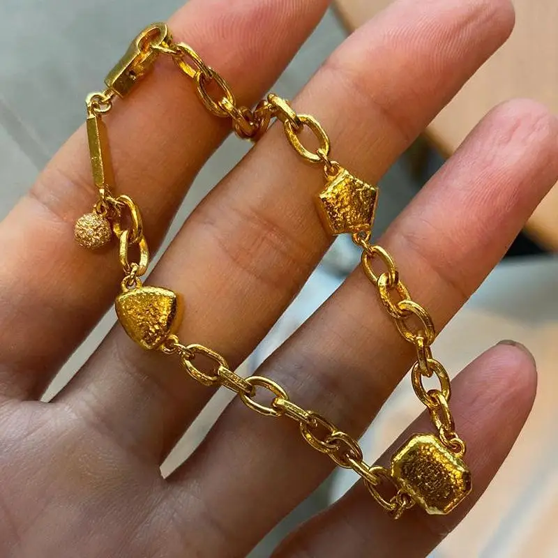 Creative Polygon Ruby Bracelet for Women Charm Triangular Quadrilateral Pentagram Chain Bangles Banquet Jewelry Gift