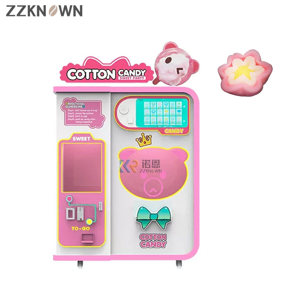 Cotton Candy Vending Machine Earn Money Maker Full Automatic Marshmallow Making Vending Machine