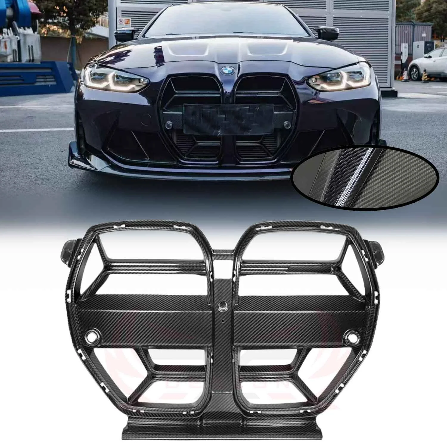 

CSL Style Front Grille Dry Carbon Fiber Bumper Grill For BMW G80 M3 G82 G83 M4