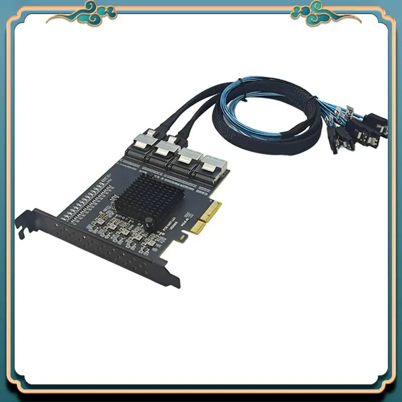 

(Новый)-Pcie к 4-портовому контроллеру Mini SAS SFF-8087 16-портовый адаптер SSD SATA 3.0 6 Гбит/с для майнинга