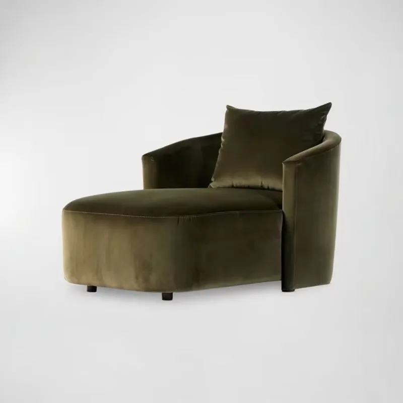 

Green decorative barrel armchair curved modern sofa chair suitable for home office bedroom hotel living room lounge chair