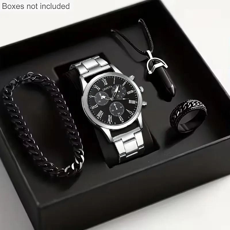 Men's Business Watch Fashion Quartz Watch+3pc Accessories (Excluding Box)