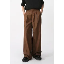 Men's Wear Spring Summer New Casual Baggy Pants Loose Straight Korean Fashion Simple Solid Color Male Trousers Men Clothing