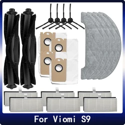 For Xiaomi Viomi S9 Vacuum Cleaner Accessories Main Side Brush HEPA Filter Mop Cloth Dust Bag Robot Vacuum Filter Replacement