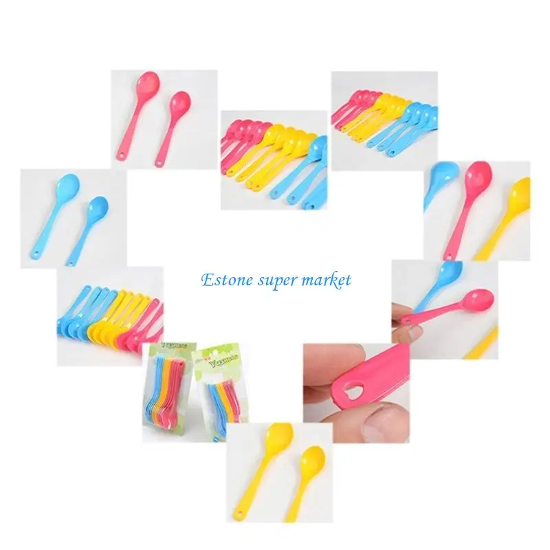 090b 12 PCs Plastik Babylöffel Säuglinge Training lernen Lebensmittel Fütterung Schaufel Utensil Geschirr für Kinder