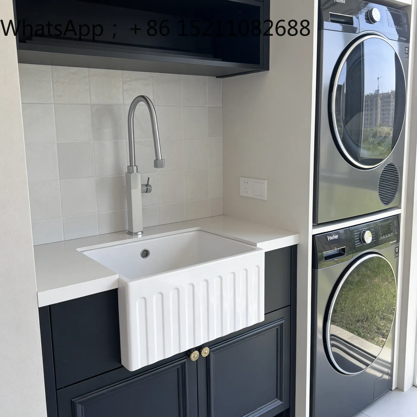 LLY floor-to-ceiling bathroom cabinet sink retro wind rock slab ceramic under the counter basin bathroom cabinet sink integrated