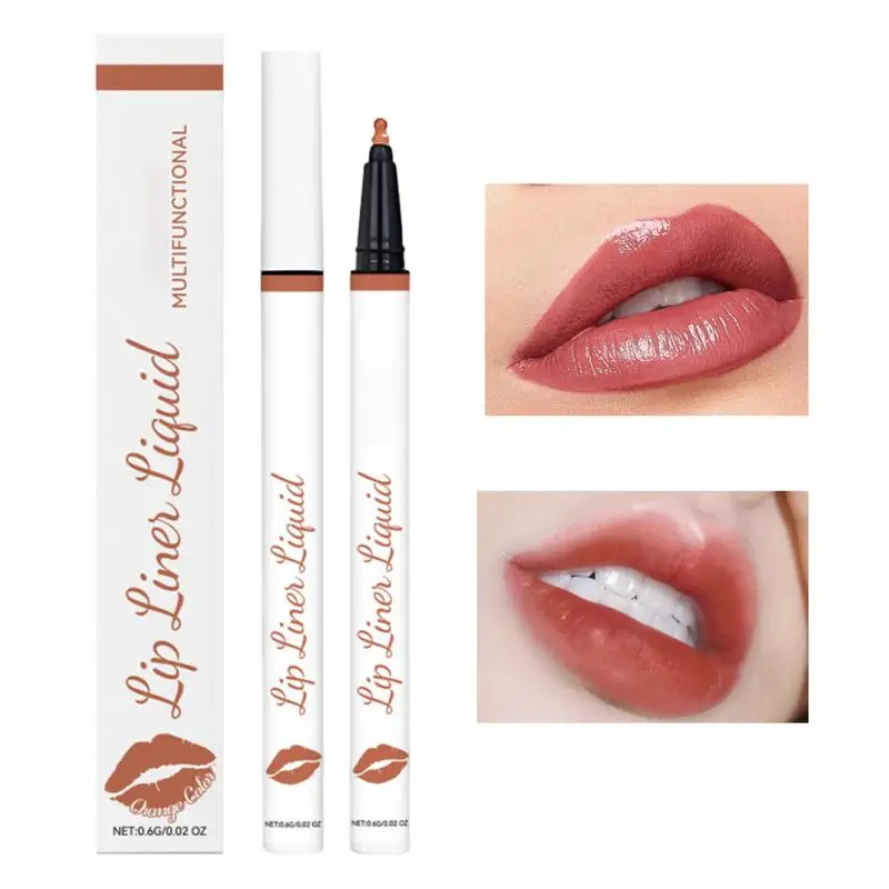 Vloeibare Lipliner Potlood Matte Zachte Lip Liner Stick Sneldrogend Smudge Proof Natuurlijke rode Lippenstift Matte Naakt Contour Lipliner Pen