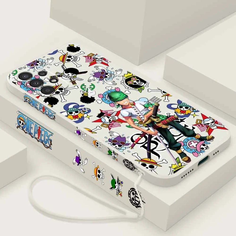 O-nes P-ieces Anime For Samsung A73 A72 A71 A60 A57 A56 A55 A54 A53 A52 A36 A34 A27 26 A17 Liquid Left Rope Cover Phone Case
