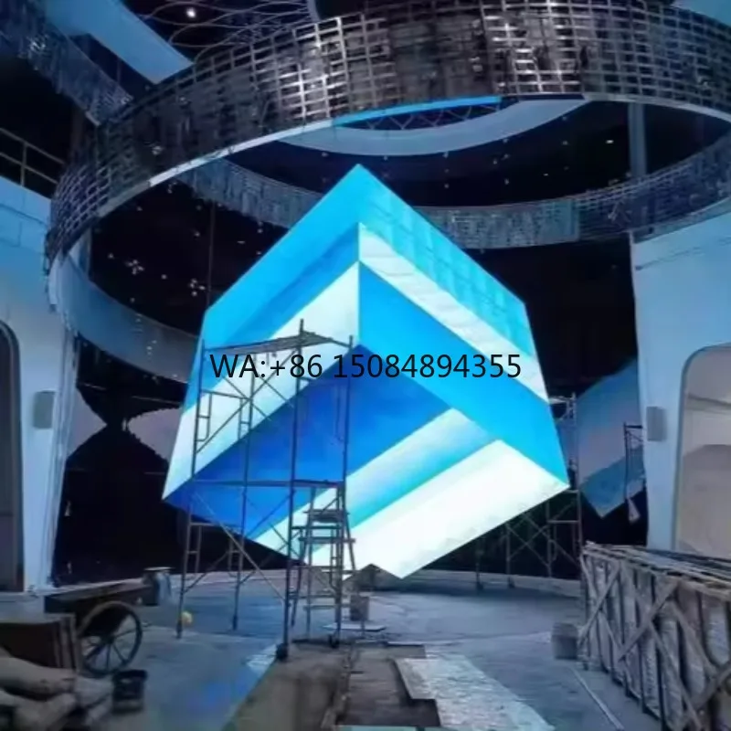 New Design 4Side P2.5 P3 P4 Full Color Hd Flexible Outdoors Advertising Led Video Wall Small Cube Led Display