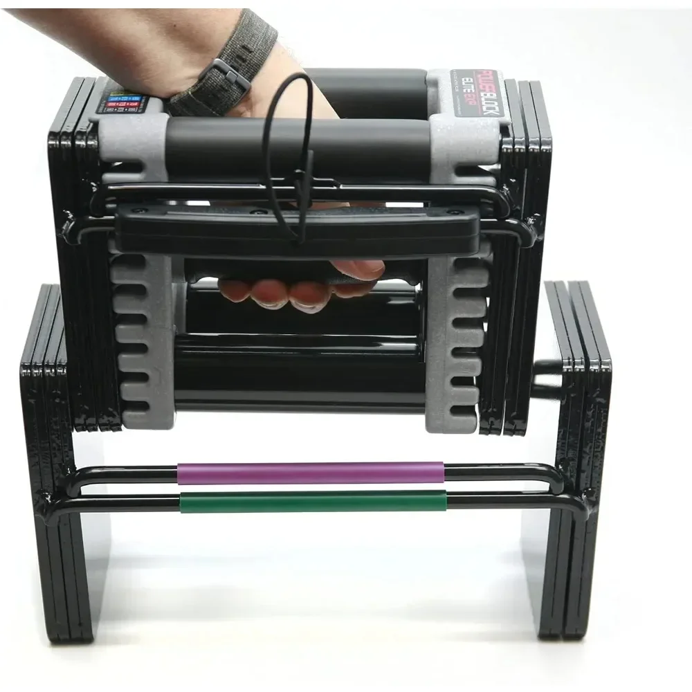 NUEVO.Mancuernas ajustables Elite EXP, vendidas en pares, etapa 1, 5-50 lb. Mancuernas, construcción de acero duradero, equipo de entrenamiento innovador