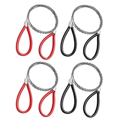 4Pcs Stainless Steel Cable Saw Metal Wire Saw Hand Pocket String Rope Saw Emergency Survival Saw PVC Pipe Cutting Tool