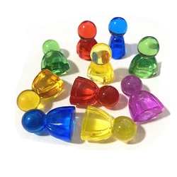 10 Uds. Marcadores de juegos de 24x16x12mm, piezas de ajedrez humanoides coloridas acrílicas para accesorios de tarjetas de juego de mesa