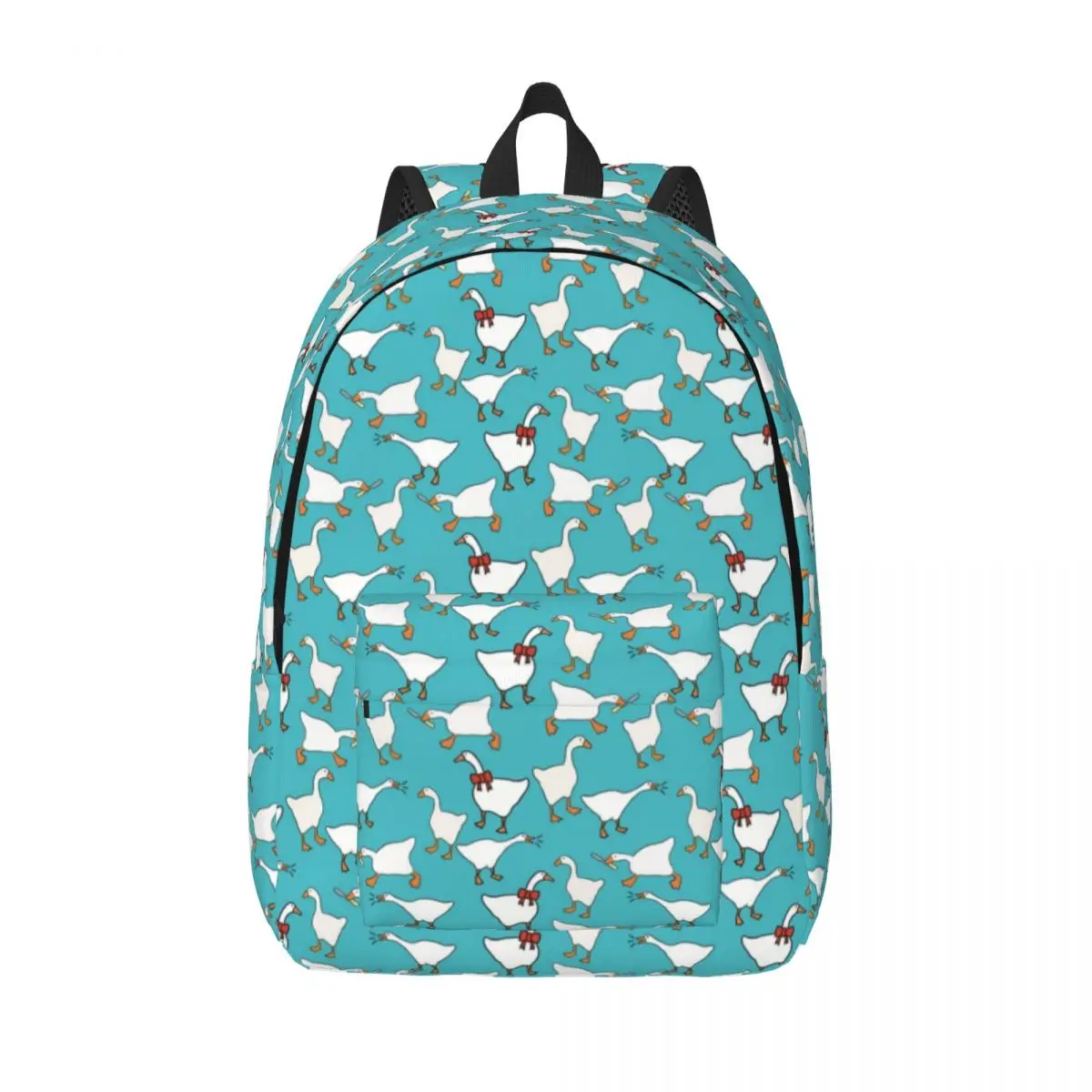 Silly Goose Pattern Backpack Student Schoolbag for Men Women Laptop Canvas Bags