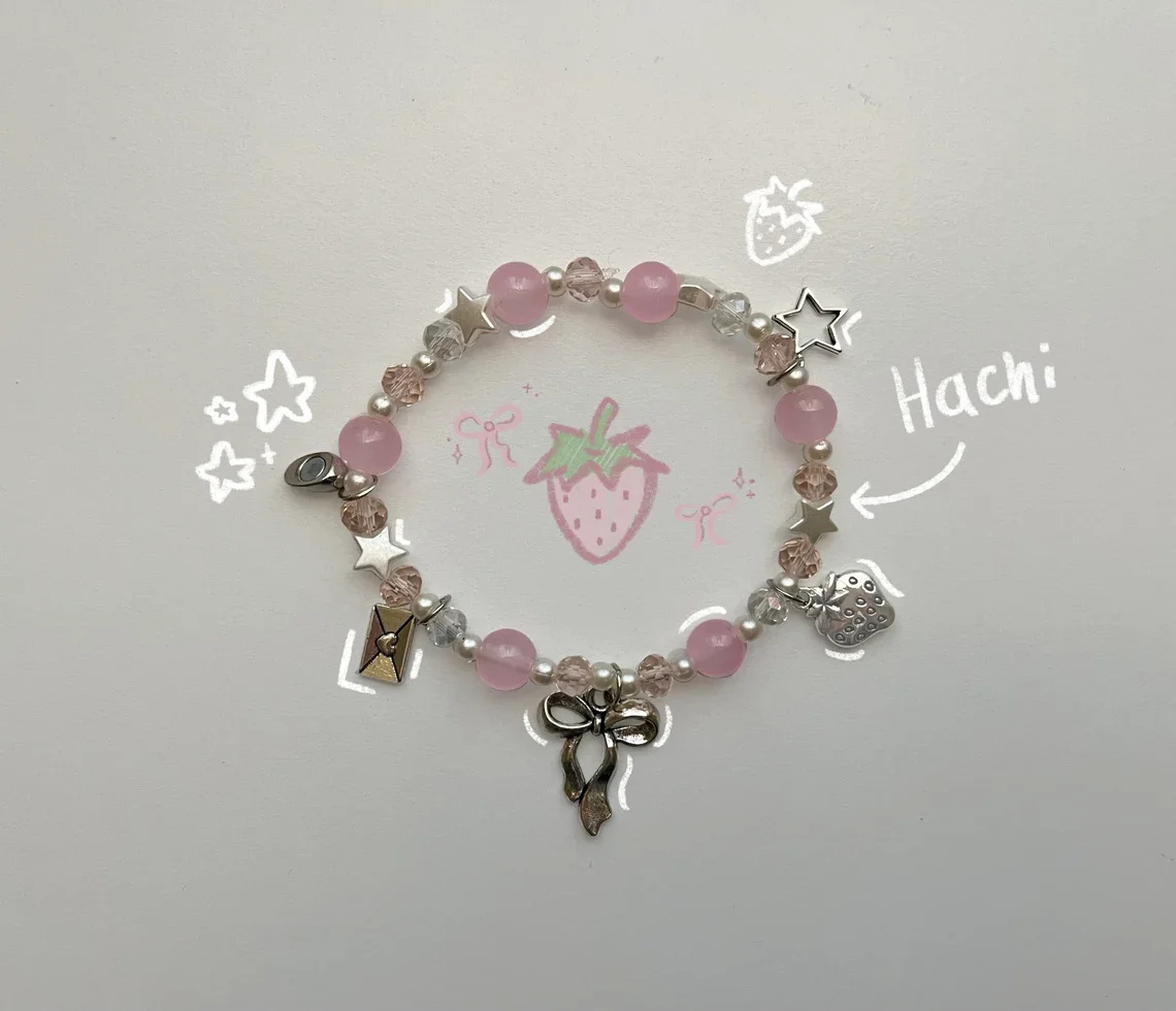 Best friends matching beaded bracelets, gift idea, coquette, bff, cute, jewelry