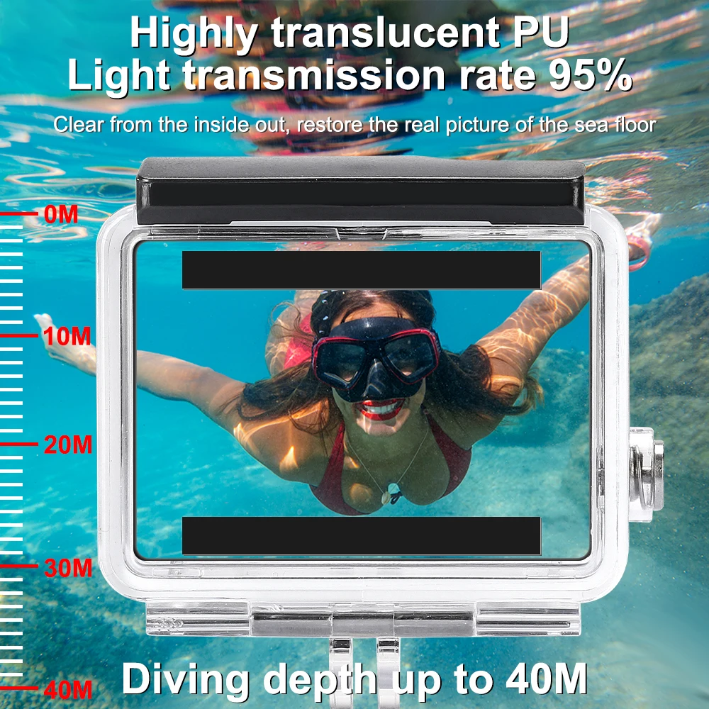 GoPro Hero 3 4の防水ケース,水中ダイビングプロテクター,カメラアクセサリー,40m