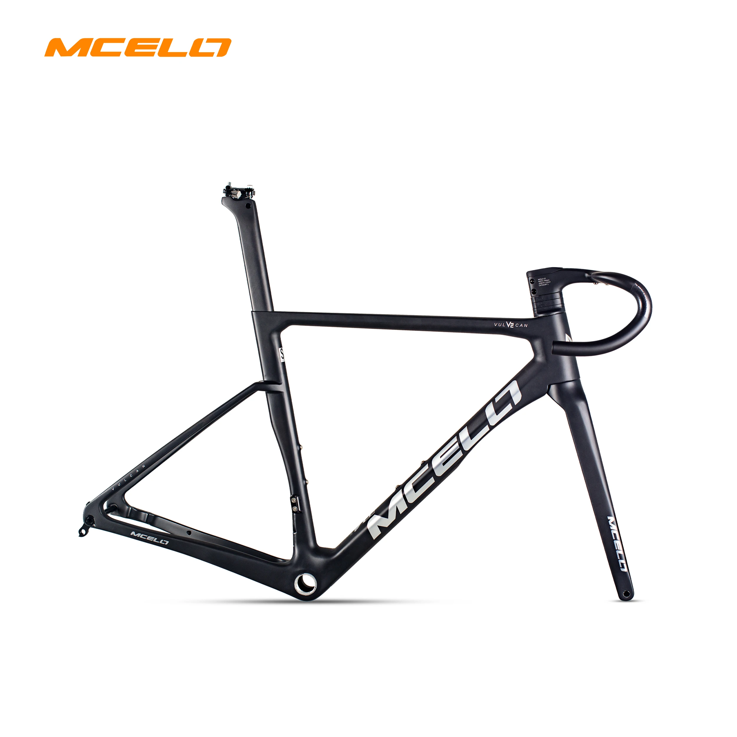 MCELO Carbon Fiber Integrated Frame  Road Bike Frame Cycling Disc Brake Frame Set  Hard BSA Axle Road Frame