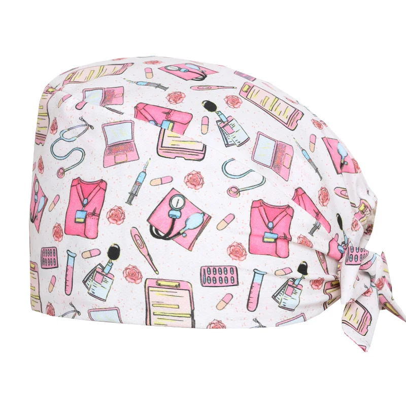 หมวกพยาบาลผู้หญิง หมวกแพทย์แบบแห้งเร็ว ปรับได้ หมวกทำงานคลินิกสำหรับพยาบาลและแพทย์ รุ่น M1172