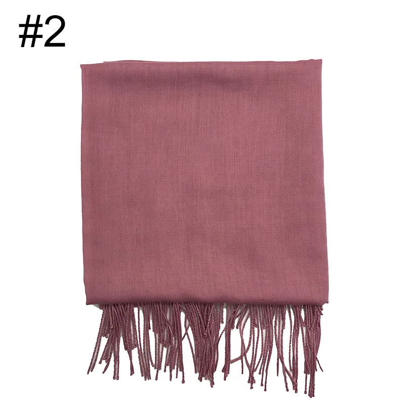 Cross-Border Monochrome Two-Head Tassel Cotton and Linen Women\'s Square Scarf Closed Toe Shawl One Piece Dropshipping