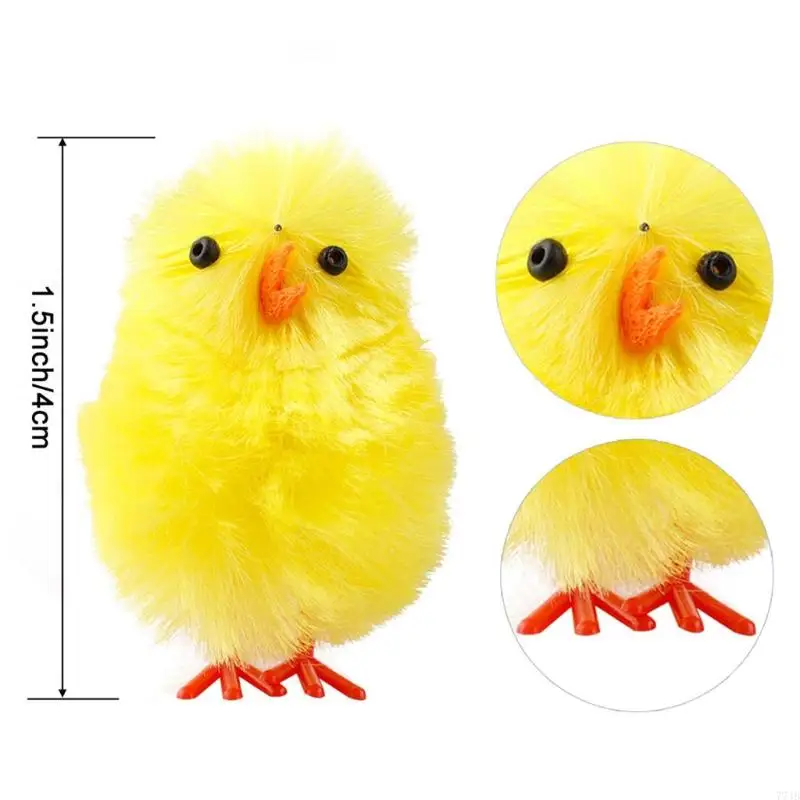 77JB 36PCS Śliczna symulacja mini wielkanocne pisklęta puszysty puszysty żółty kurczak na wielkanocne polowanie na jajka