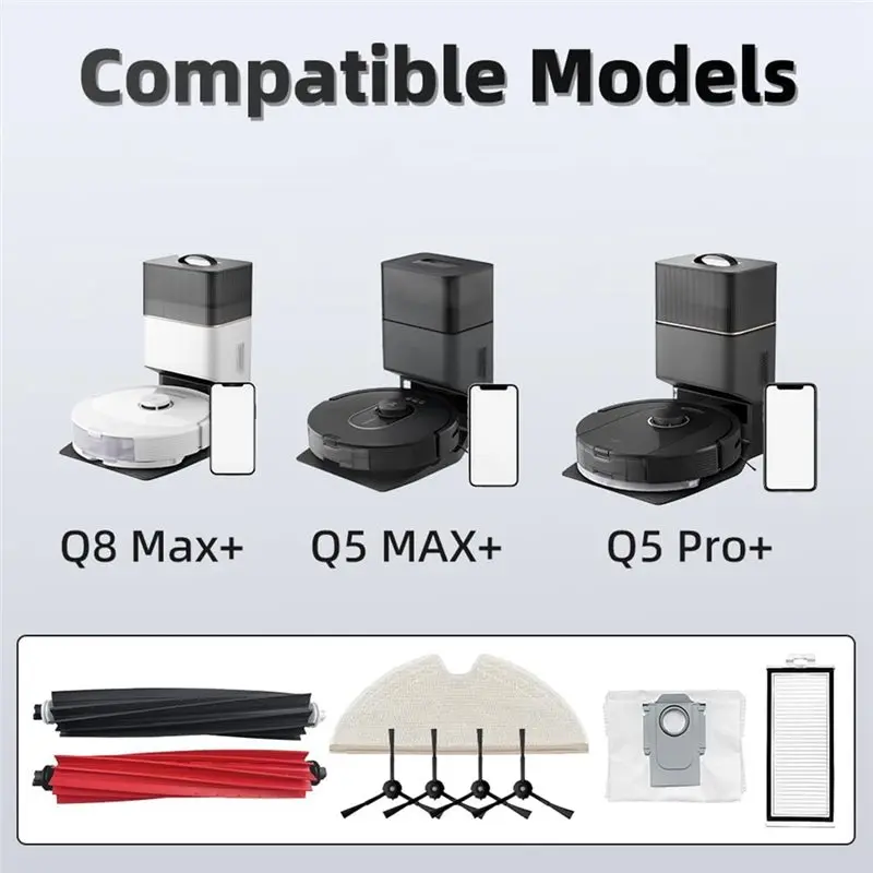 24-Hour Delivery For Roborock Q5 MAX+ /Q5 Pro/Q5 Pro+ /Q8 Max/Q8 Max+ Compatible Replacement Accessories Kit Robot Vacuum Cleane