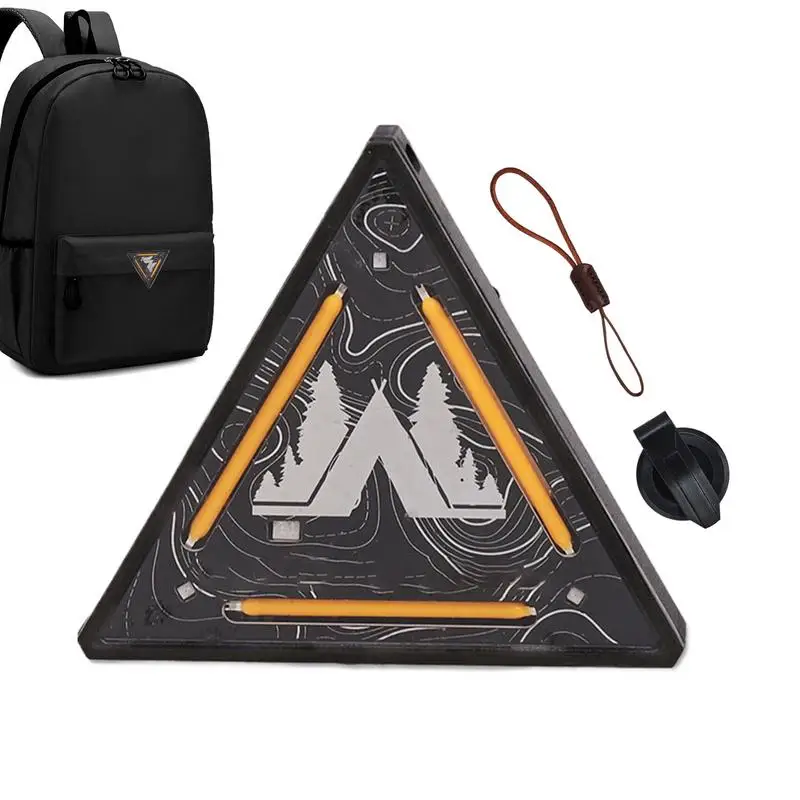 triangle Outdoor Camping Small Light Rechargeable Magnetic Back Design Portable Light with Hat Clip and Carr