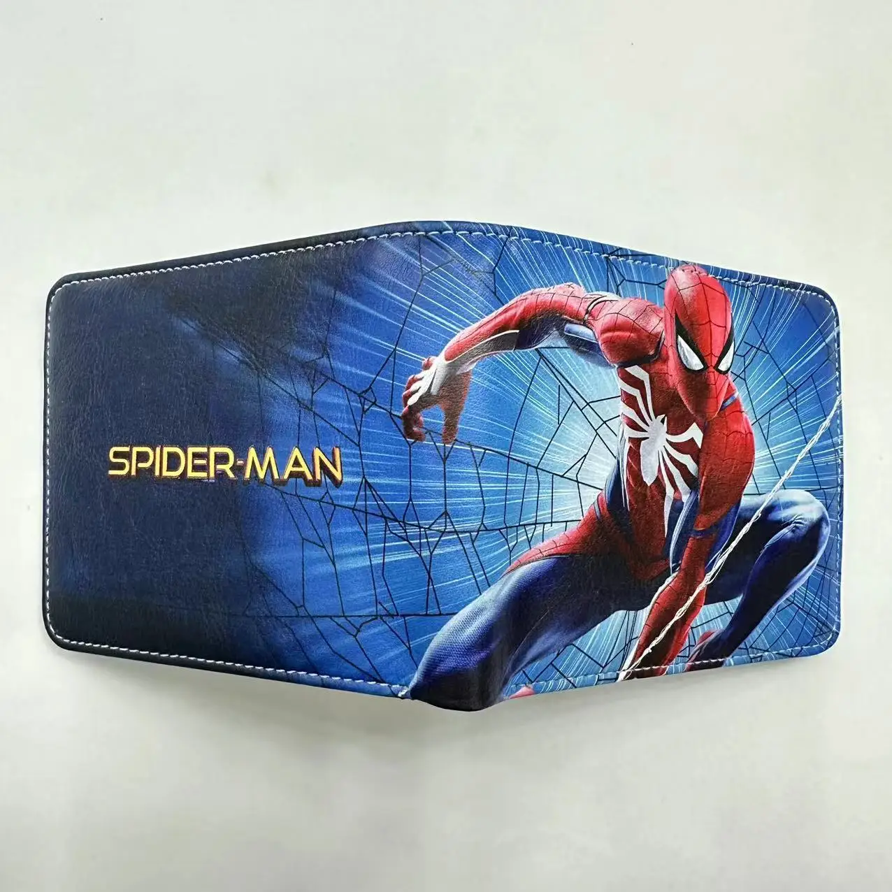 Spiders Man Cartoon PU Carteira de couro para meninos e meninas, Anime Coin Purse, presente de aniversário para estudantes, novo