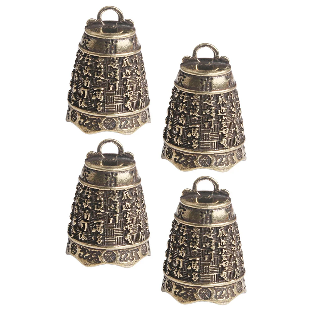 

4 Pcs Vintage Jewelry Brass Bell Pendant Charm The Retro Copper Craft Bells Decor