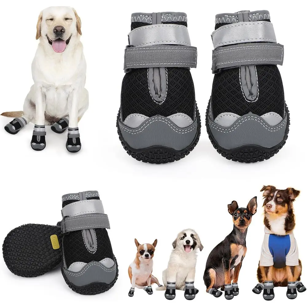 

Dog Shoes or Hot Pavement,Dog Boots & Paw Protector Large Medium Size Dogs to Prevent Licking,Dog Booties with Relective or Outd