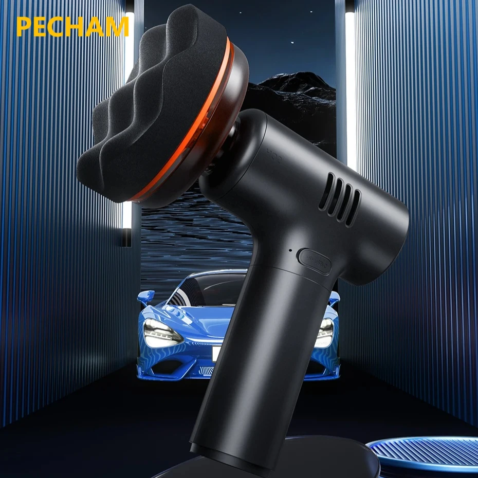 PECHAM Car Polisher Machine Wireless Electric Polishing Wax Tool Adjustable Speed Cordless Auto Polish Waxing Machine