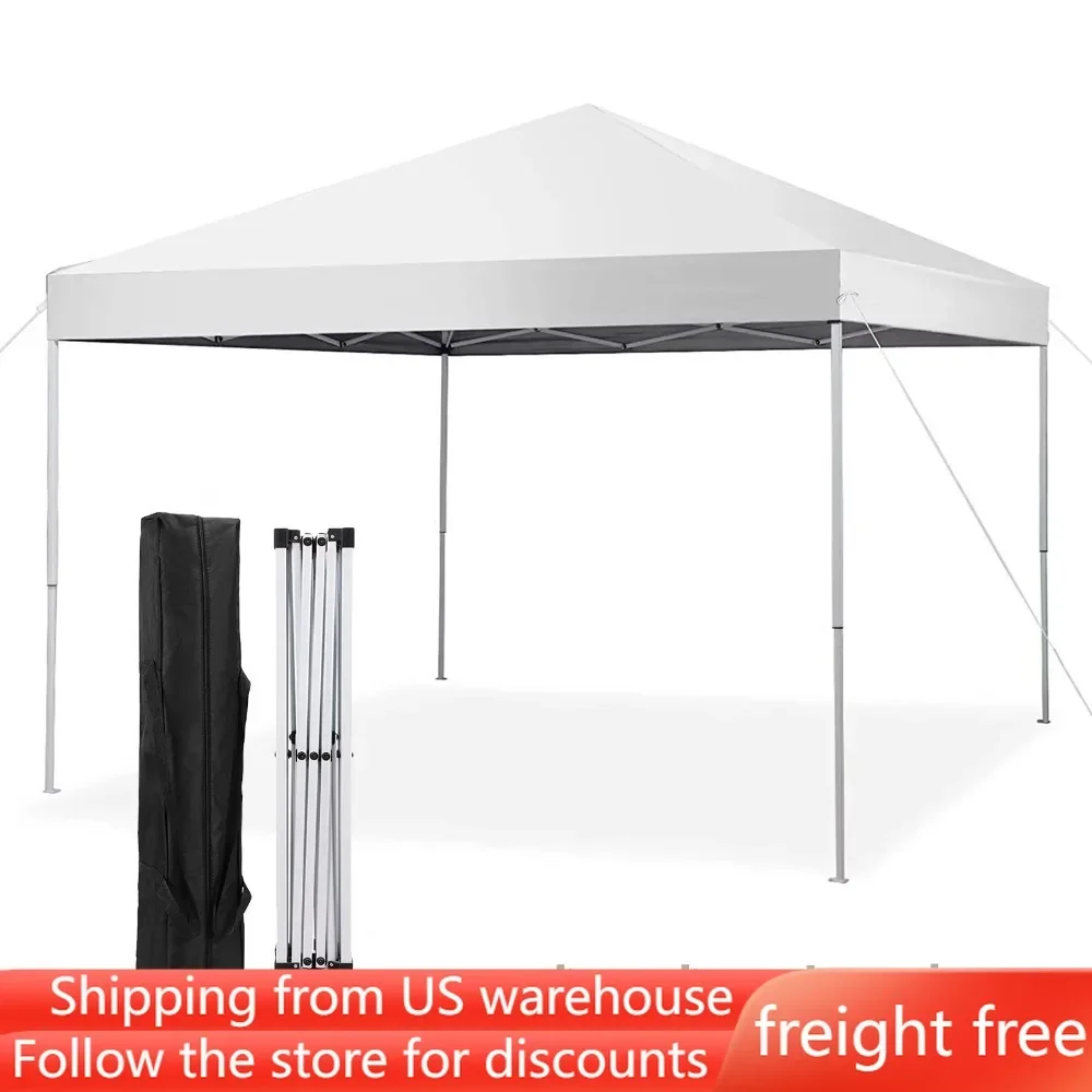 

10' X 10' Pop Up Canopy Tent Instant Waterproof Folding Tent With 4 Sandbags Camping Supplies White Tourist Awning Freight Free