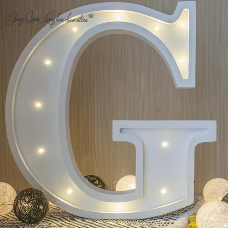Custom  Light Up Letters Marquee Lights, White Wooden Letter Lights, Bedroom Decor, Wall Hanging, Freestanding Name, Baby