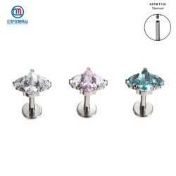 QM ASTM F136 Titanium Internally Threaded Bee Shaped Tops Labret Lip Earring Tragus Flat Helix Piercing Body Jewelry