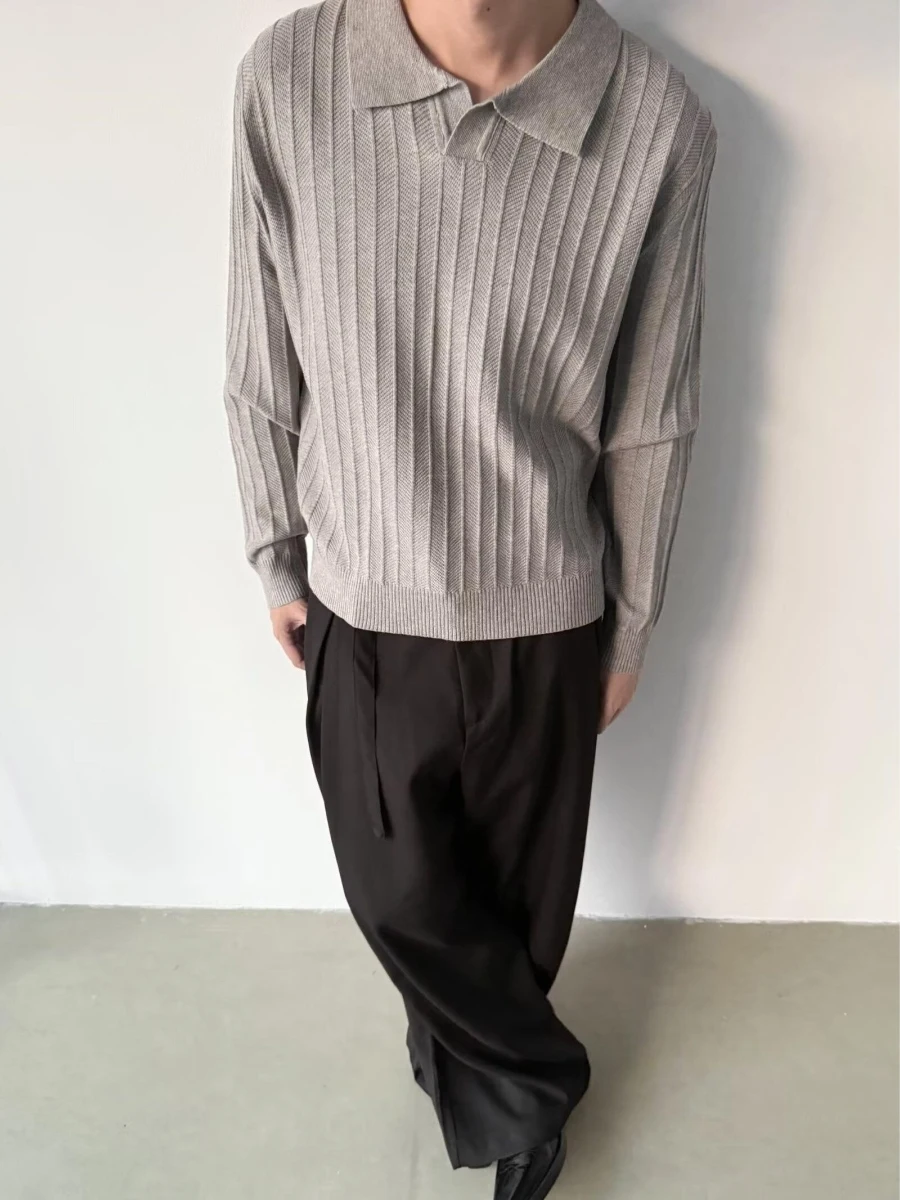 

Мужской вязаный кардиган American Sle с V-образным вырезом, повседневный, свободного кроя, однотонный, весна-осень, новинка