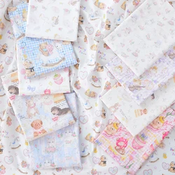 60s Cotton Fabric Cat Dog Bear Cartoon Cute Pet Printed Pure Cotton Handmade DIY Patchwork Summer by Half Meter