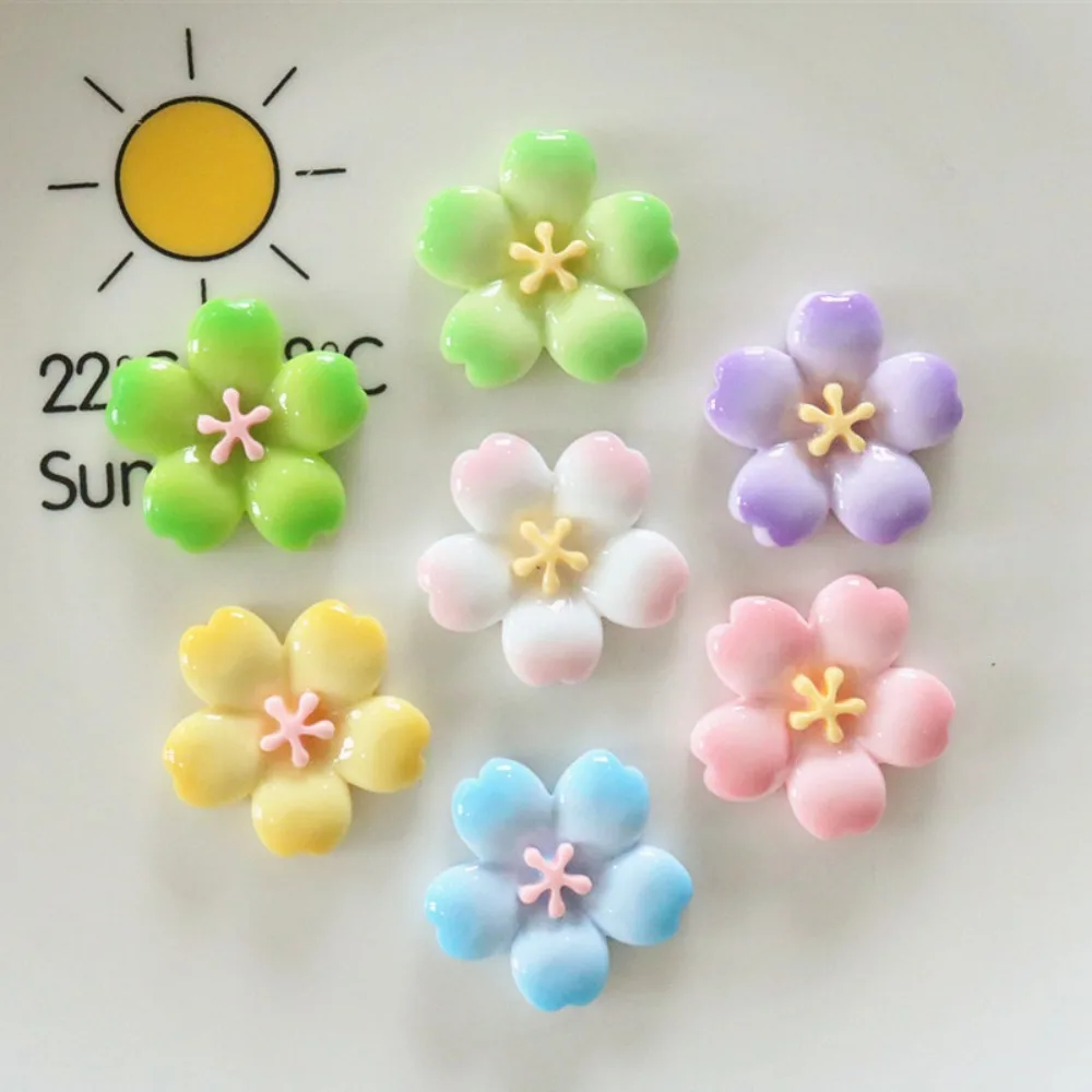 10pcs Mini Kawaii Resin Shining Flower Flat Back Cabochons Scrapbook Diy Party Hairpin Accessories Home Decoration Craft