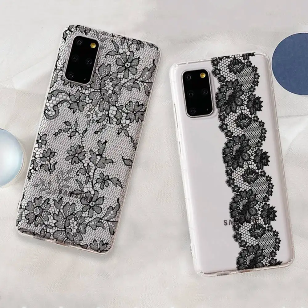 الدانتيل نمط كول فتاة قضية الهاتف لسامسونج A 30 50 31 32 51 70 71 72 73 الترا زائد S 20 30 21 22 23 24 لايت واضح حالة #1