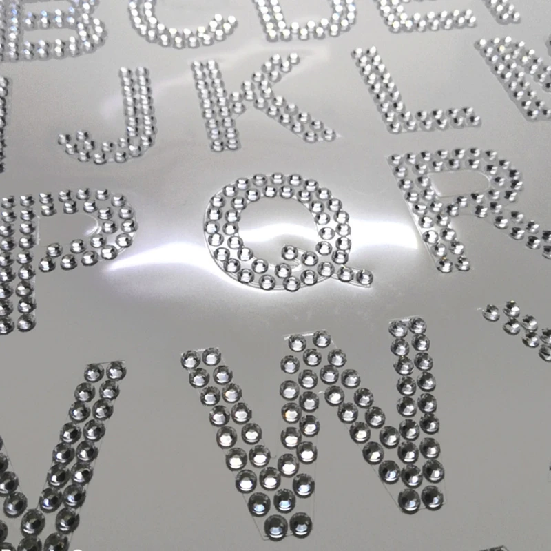 E15E Clear Letter Self Adhesive for Rhinestone Sticker 4cm Round Sticker for Craf