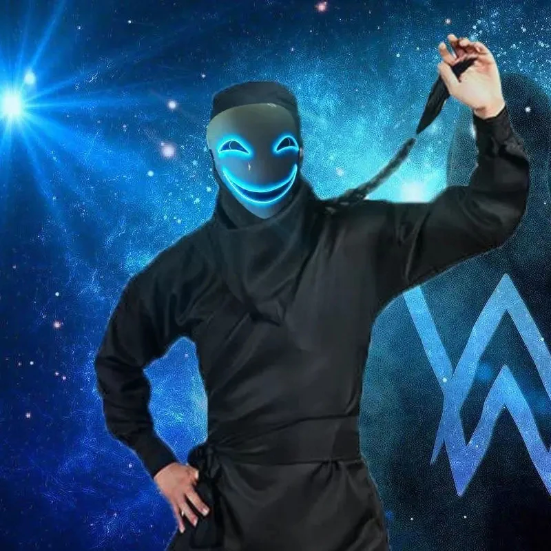 جديد الإبداعية LED هالوين مهرج توهج قناع أبيض أخضر أزرق أحمر البكاء ابتسامة مهرج