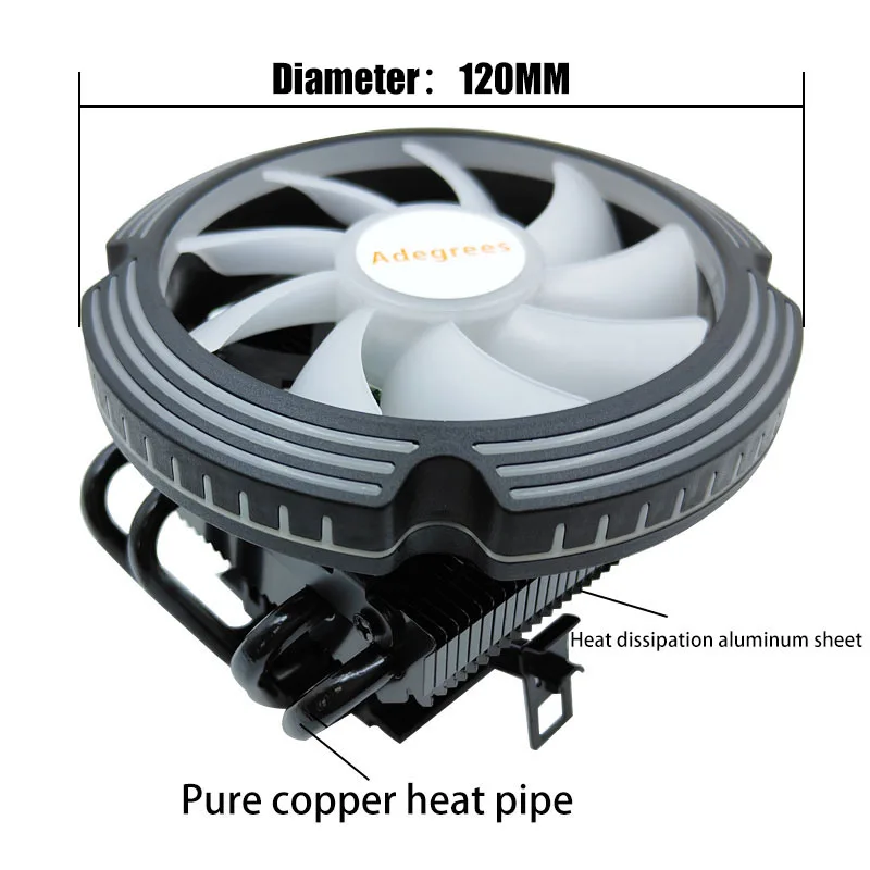 Argh CPU Cooler 120mm 4ท่อความร้อน4PIN PWM สำหรับ Intel LGA 1366 1700 2011 1200 1150 1151 X79 X99 AMD AM3 AM4 AM5จาระบีความร้อน